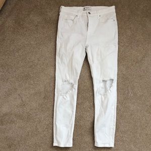White ripped jeans